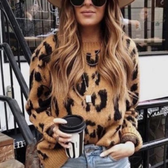 Sweaters - Animal Print knit sweater